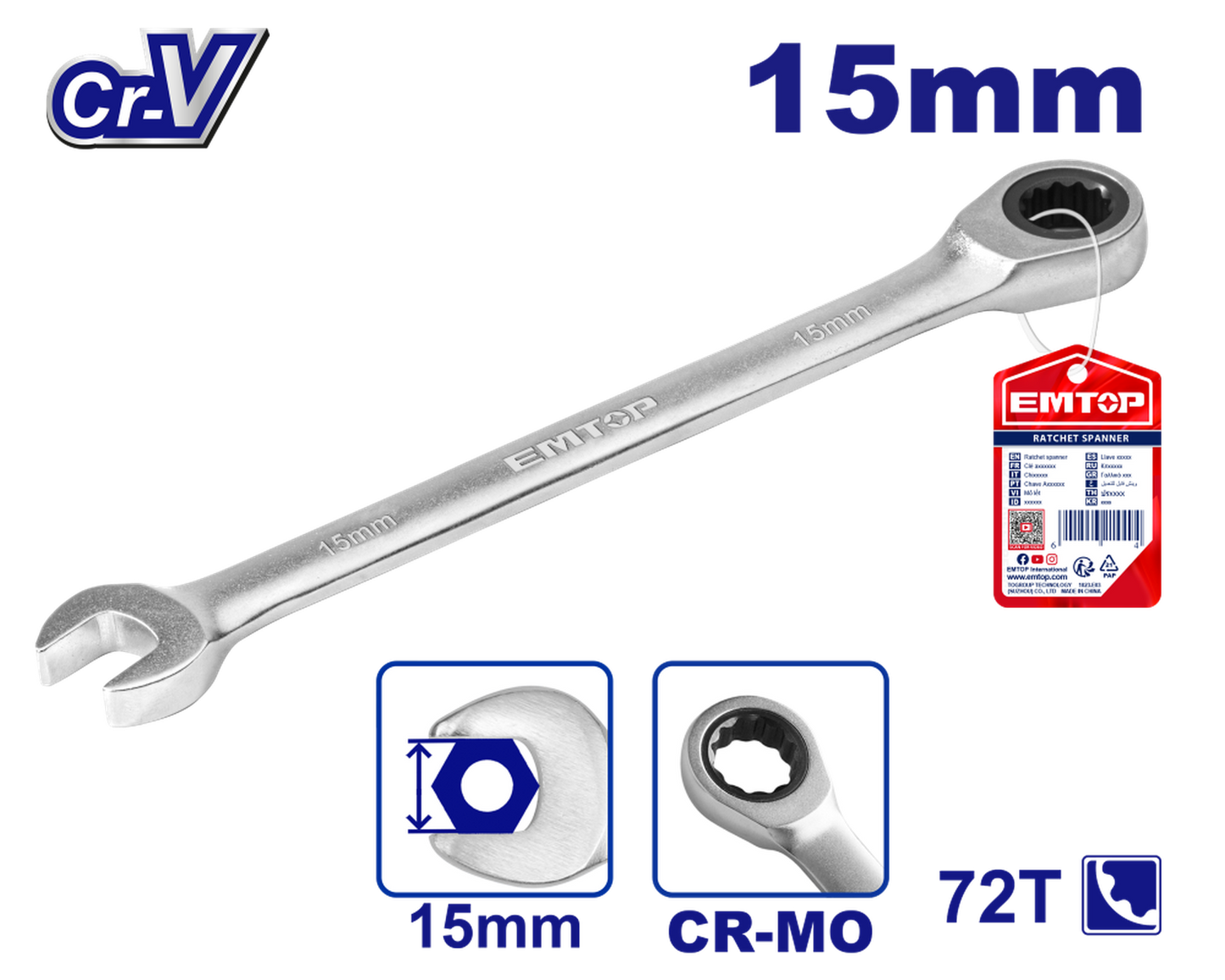 GEARWRENCH 15mm 12 Point XL Locking Flex Head Ratcheting Combination Wrench - 85615 GEARWRENCH 15mm 12 Point XL Locking Flex Head Ratcheting Combination Wrench - 85615