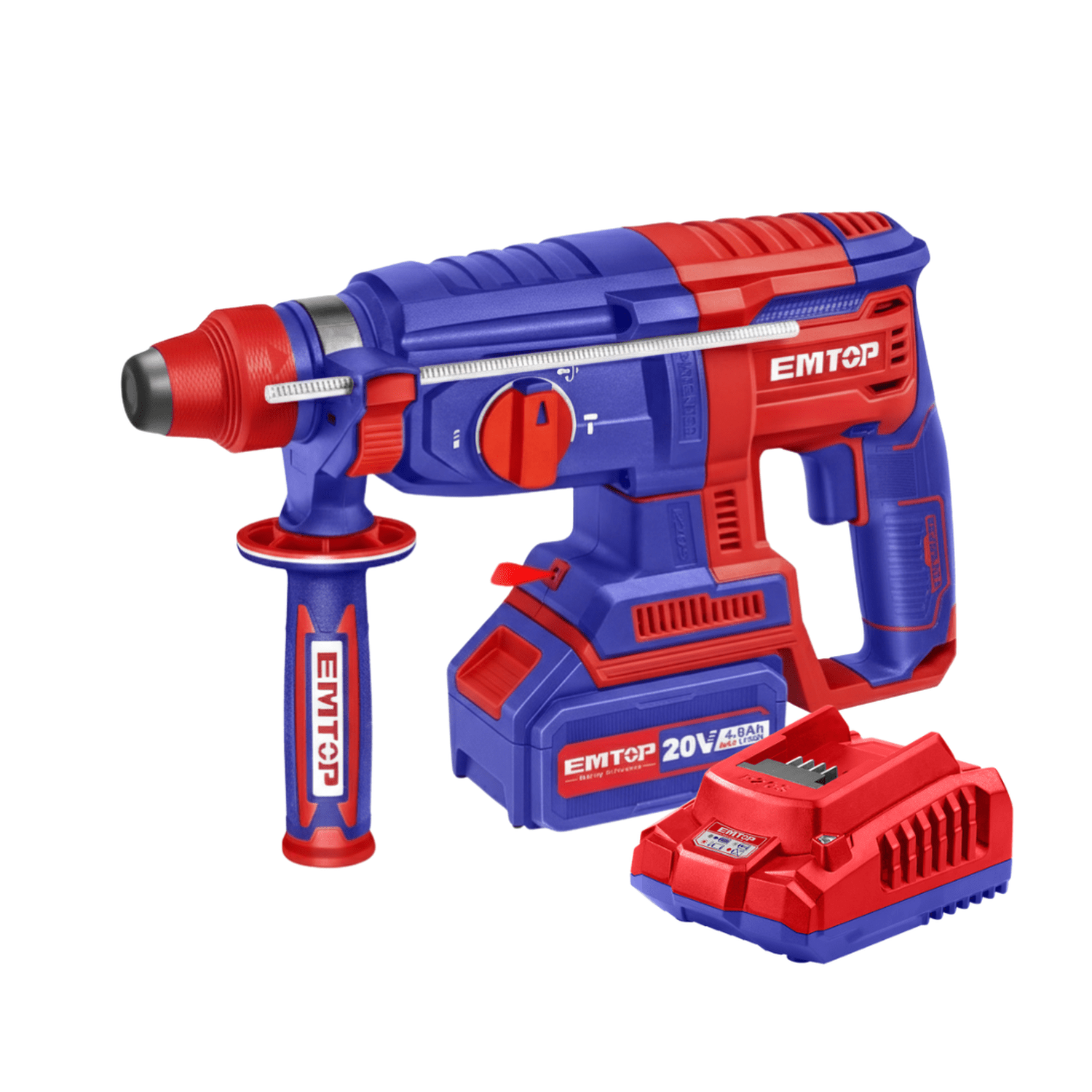 Combo Rotomartillo SDS Plus inalámbrico 20 V, Motor Brushless, incluye 3 brocas y 1 cinceL + GRATIS( - EMTOP MEXICO