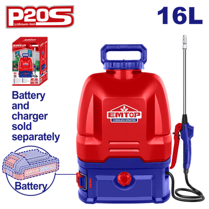 Fumigador rociador inalámbrico EMTOP 16 L - EMTOP MEXICO