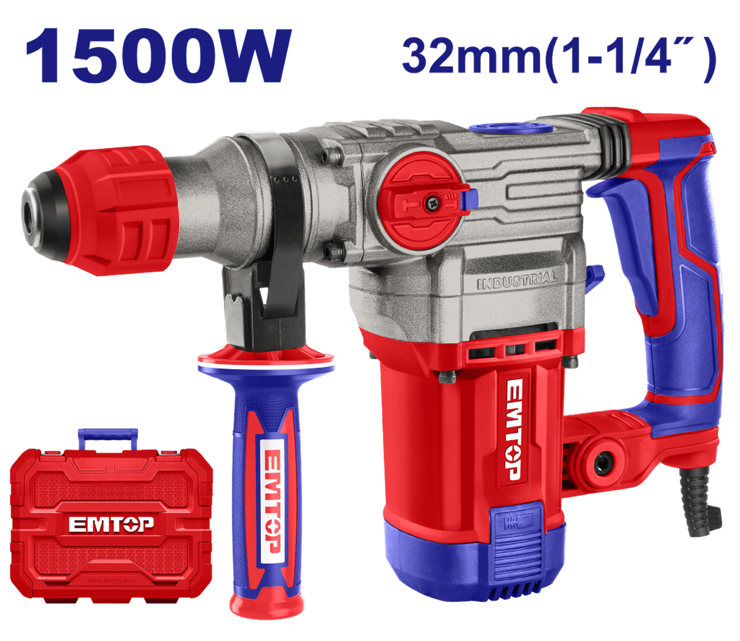 Rotomartillo 1500 W 5.5 J SDS Plus EMTOP - EMTOP MEXICO