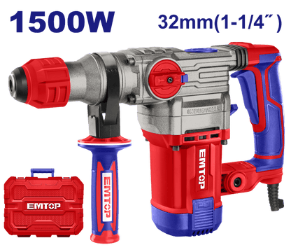 Rotomartillo 1500 W 5.5 J SDS Plus EMTOP - EMTOP MEXICO